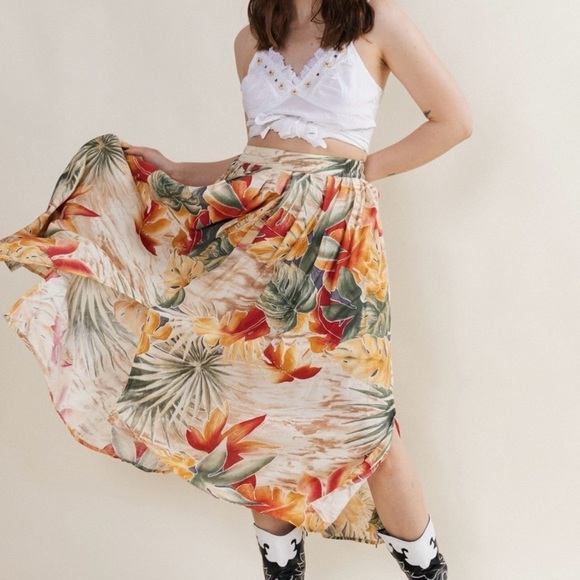 Patrons of Peace Dresses & Skirts - Patrons Of Peace Tan Tropical Skirt